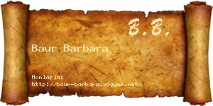 Baur Barbara névjegykártya