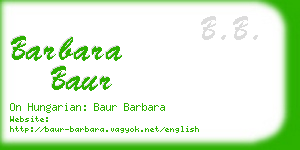 barbara baur business card